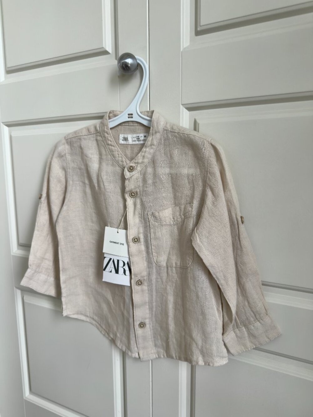 Zara Baby Neutral Beige Button-Up Shirt | 18M | NWT